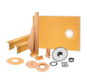 Schluter®-KERDI-SHOWER-KIT-FL 38" X 60" Offset PVC Flange + Stainless Steel Grate